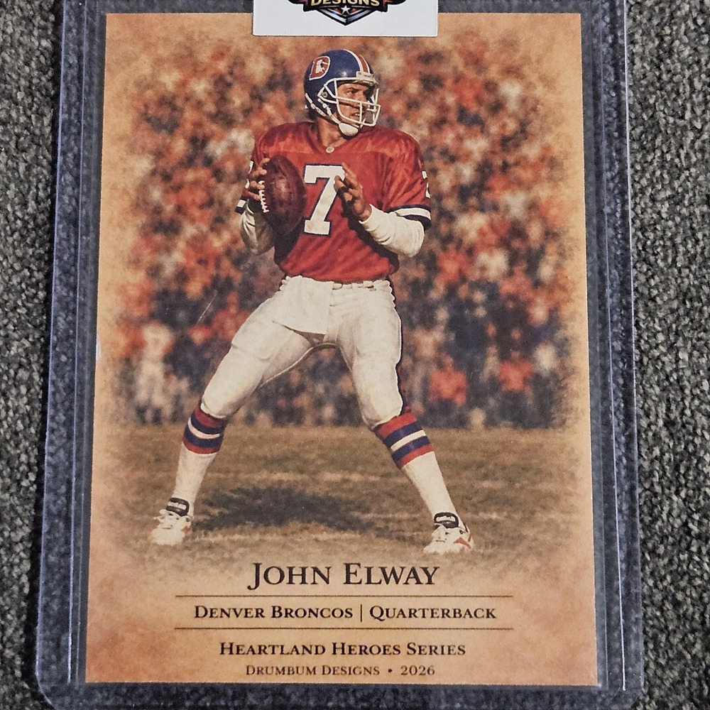 John Elway CUSTOM Fan-Art Made Football Card Denver Broncos‎